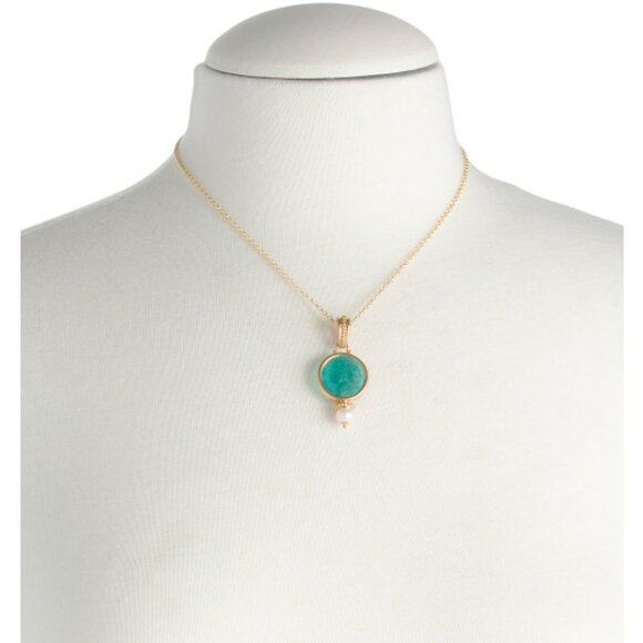 TAGLIAMONTE Made In Italy 18kt Gold Plated Venetian Glass Pearl Pendant Necklace - Picture 2 of 2